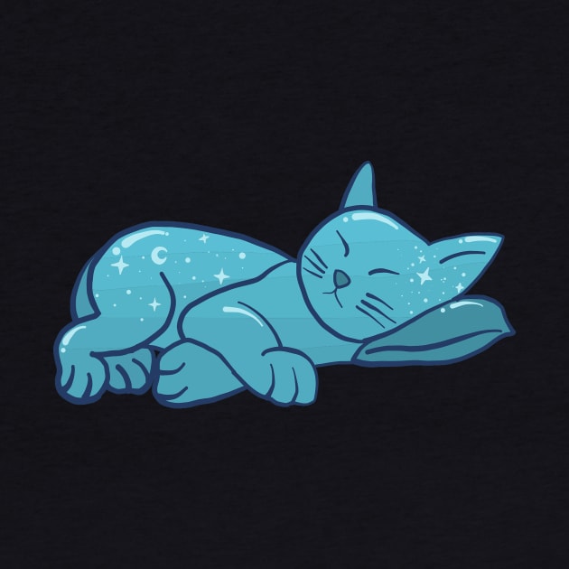 Sleeping Kitty - Blue Moon by jenartfart